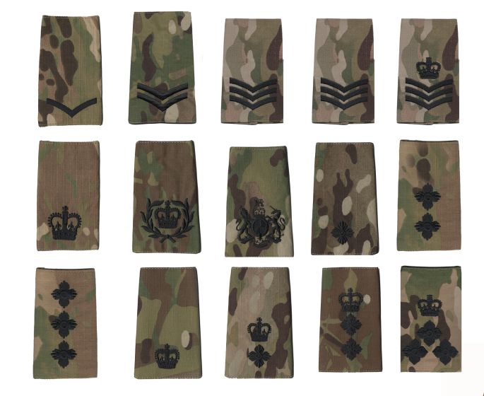 Multicam / MTP Rank Slide Epaulette - Black Thread on Multicam (All Ranks)