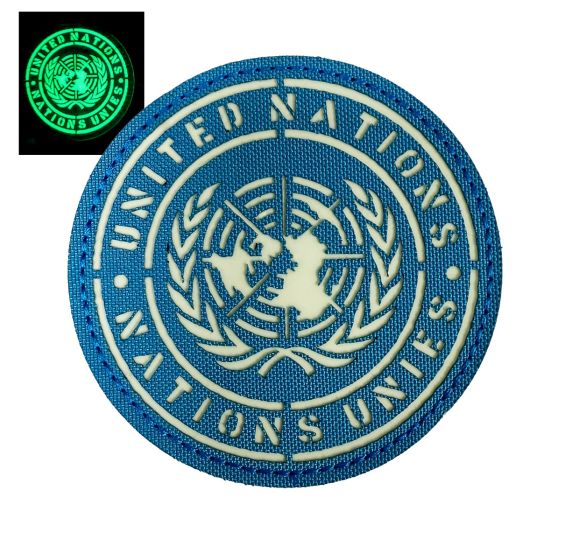 United Nations Laser-Cut Badge – Photoluminescent, Velcro Backed (8cm) - TRF