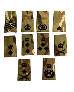 Pair Black on MTP Rank Slides Epaulette - Kings Crown 