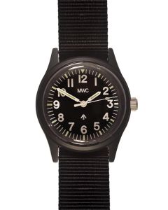 MWC Classic 1960s/70s Matt Black European Pattern Military Watch Webbing Strap