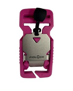 Pink Fidlock V-Buckle - 25mm / 1" Split bar + Stainless Steel Pull Tab  (Pantone 2385)