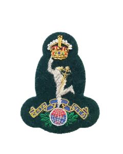 Royal-Signals-Officers-Wire-Embroided-Cap-Beret-Badge-Kings-Crown-Commando-Green