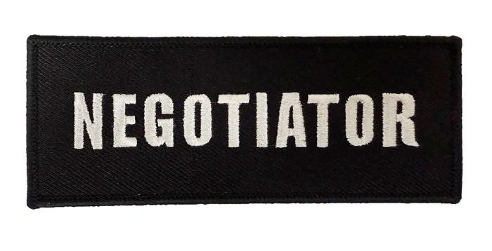 Negotiator Patch – Velcro Backed Police Badge (13cm x 5cm) **Restricted Purchase
