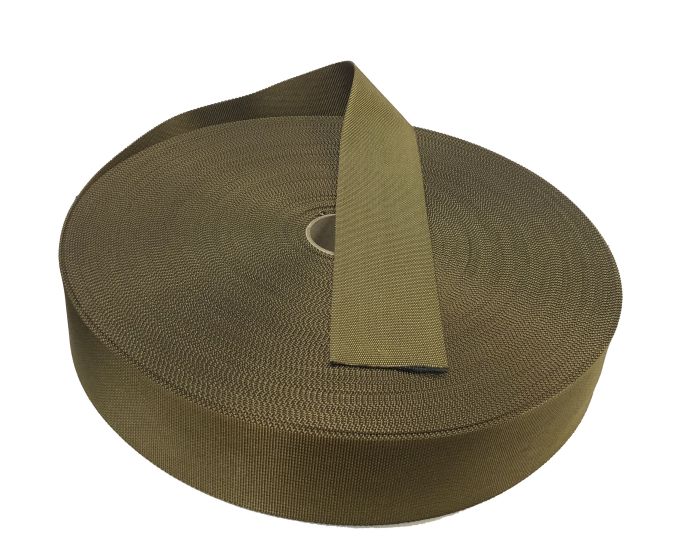 Coyote Brown 50mm / 2" Plain Weave Webbing  roll