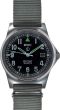 MWC G10 LM Stainless Steel Military Watch on a Grey NATO Military Webbing Strap