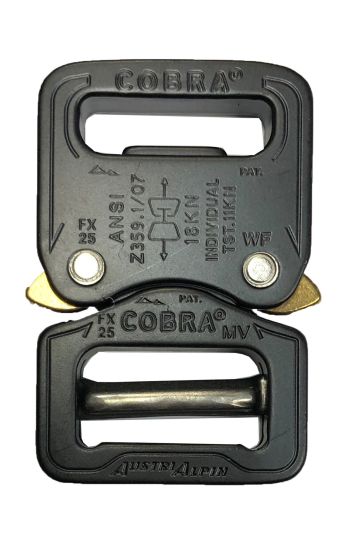 AustriAlpin-Black-Ansi-Cobra-Buckle-25mm/1"-FX25KVF-TE-Individually-Tested