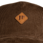 Jack Pyke cord baseball hat brown front view logo detail close up