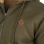 Jack Pyke green hooded jacket with front pockets side view close up