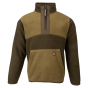 Jack Pyke junior two tone fleece top half zip olive brown front view