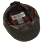 jack-pyke-junior-wax-flat-cap-dark-olive-tartan-lining-detail