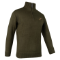 Jack Pyke pheasant zip neck pullover olive green front view-to-the-side