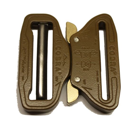 AustriAlpin Cobra 45mm Coyote Brown Buckle XL Clips FC45CVF-XL-open
