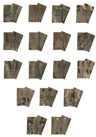 Bronze on Multicam / MTP Rank Slide Epaulette - (All Ranks)